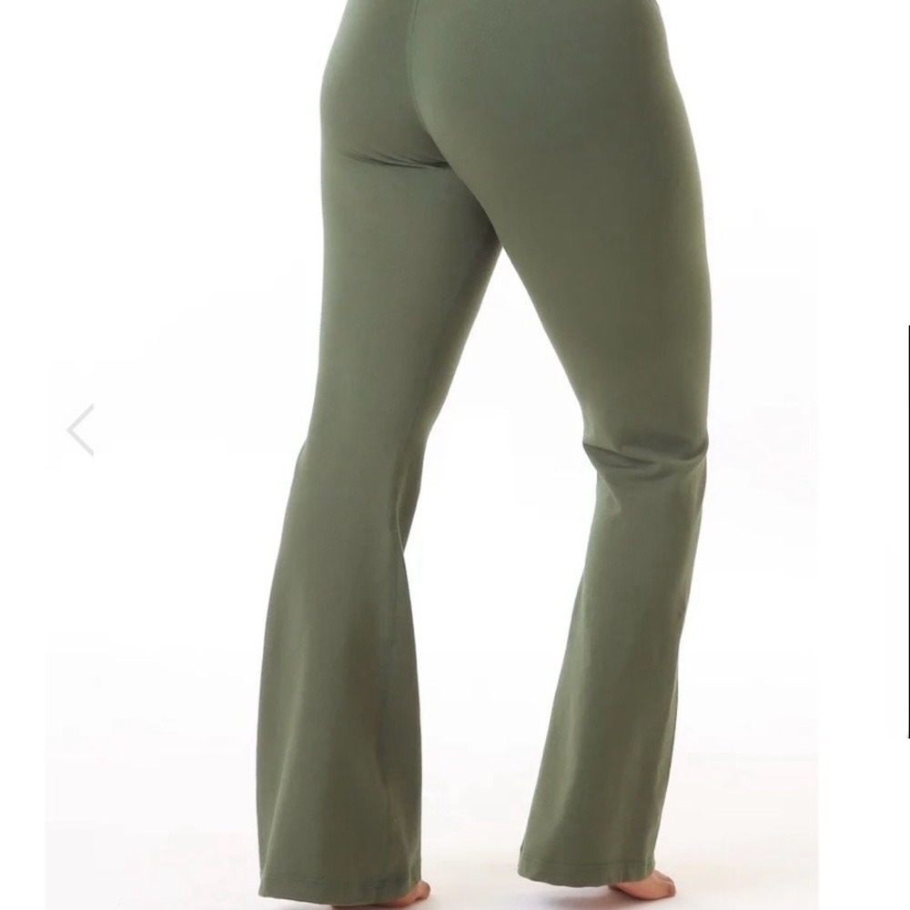 Green Apple Olive Flare Pants - Picture 4 of 11